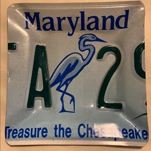 Pair of Maryland License Plate Trinket Trays